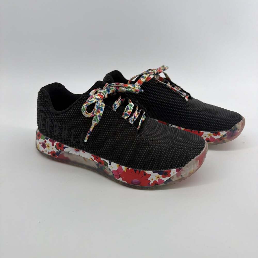 No Bull Impact Daisy Trainer Shoes Women Size 7.5 Black Floral Training